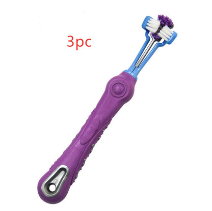 Three Sided Pet Toothbrush Dog Brush Bad Breath Tartar Teeth Care 1673846440335