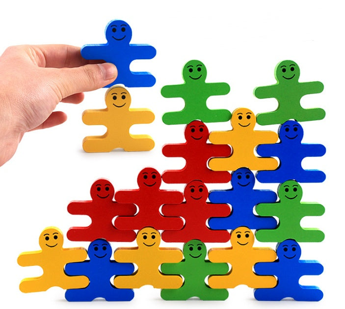 Cartoon Balanced Man Jenga Blocks 167405290511078