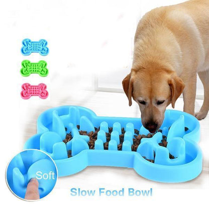 Pet Dog Slow Food Feeder Anti Choke Travel Bowl 1675199659968