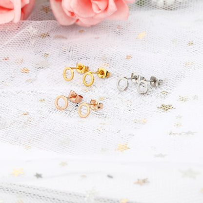 Round Versatile Titanium Steel Female Stud Earrings 16823efe a36b 4abf 8038 3e4ab9403b9d
