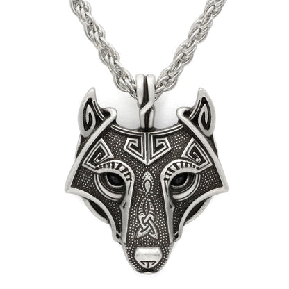 Viking Wolf Head Amulet Pendant Necklace 1688380466436