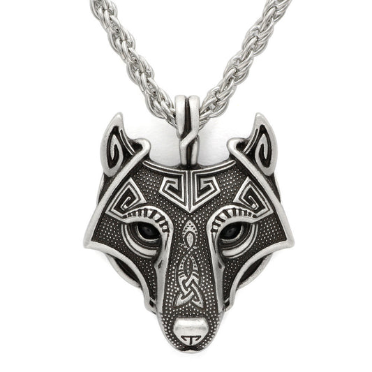 Viking Wolf Head Amulet Pendant Necklace 1688380466436