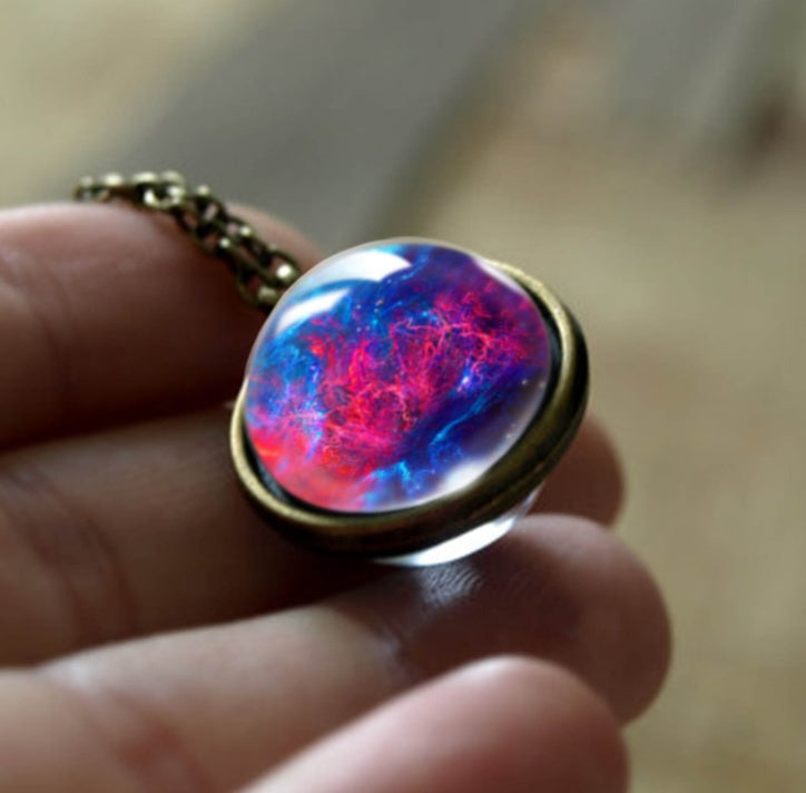Nebula Galaxy Double Sided Pendant Necklace 1689900156398
