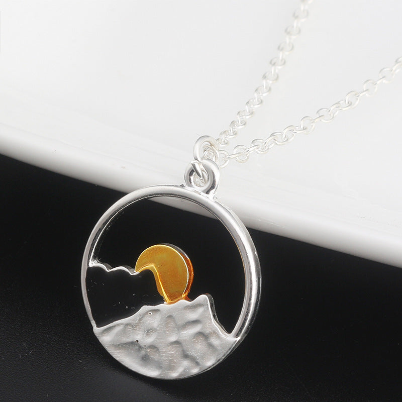Valentine's Day Gift Sunrise Sunset Mountains Necklace Pendant 16909662 4c4d 4e51 886a dff001bc81fd