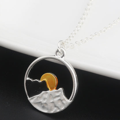 Valentine's Day Gift Sunrise Sunset Mountains Necklace Pendant 16909662 4c4d 4e51 886a dff001bc81fd