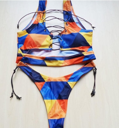 Pineapple Bikini for big boob Women Lace Up Swimwear Thong bikini set two pieces Swimsuit Bathing Suit female 1692251595718