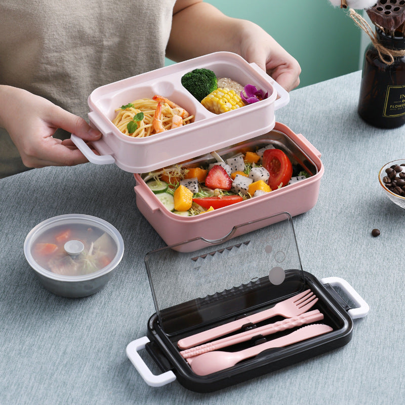 304 Stainless steel double-layer lunch box - HD Wireless Product #5