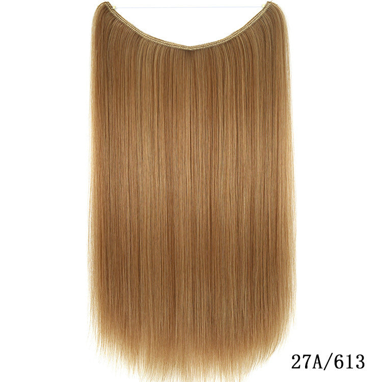 22 inches Invisible Wire No Clips in Hair Extensions Secret Fish Line Hairpieces Silky Straight Synthetic - HD Wireless Product #8
