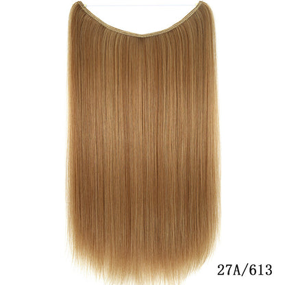 22 inches Invisible Wire No Clips in Hair Extensions Secret Fish Line Hairpieces Silky Straight Synthetic - HD Wireless Product #8