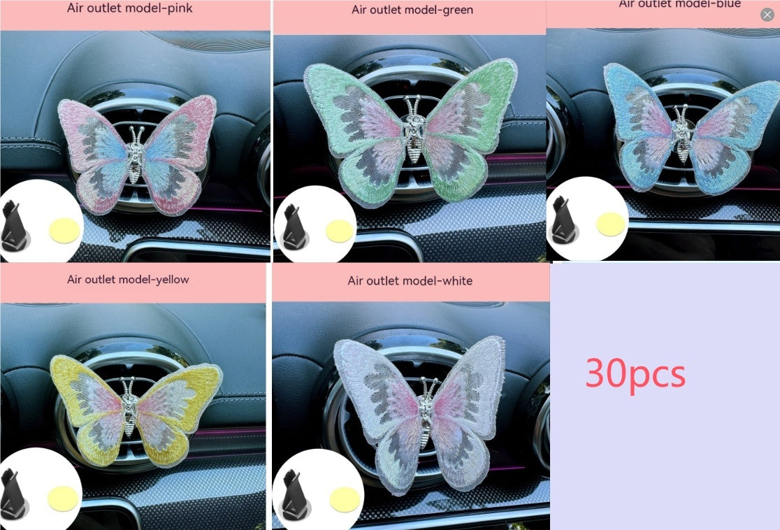 Moving Embroidery Butterfly Center Console Air Outlet Decoration Healing Series Car Accessories 16950c6d 0148 4cc6 8d25 83663