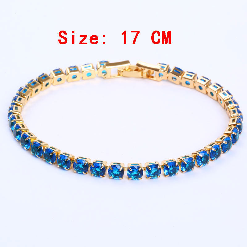 Row drilled zircon bracelet bracelet 1698666752367