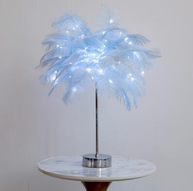 Feather Lamp Nordic Desk Lamp European-Style Bedroom Bedside Feather Table Lamp Night Light Table Lamp Decoration Modern 1698