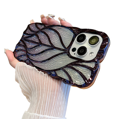 Three-dimensional Leaves Phone Case Light Luxury Electroplating 16ada993 a7a1 4836 bb77 2cfaefe9d301
