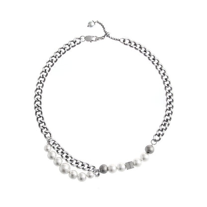 Men's Cuban Pearl Double Stitching Design Necklace 16bd0bc8 01c2 4a8a 8a27 06f210a9b59f