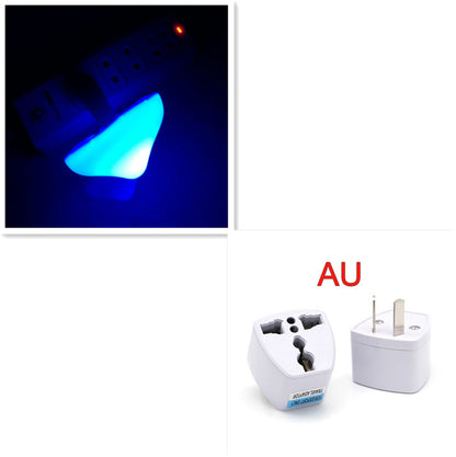 LED Night Light Mushroom Wall Socket Lamp EU US Plug Warm White Light-control Sensor Bedroom Light Home Decoration 16be0aee d