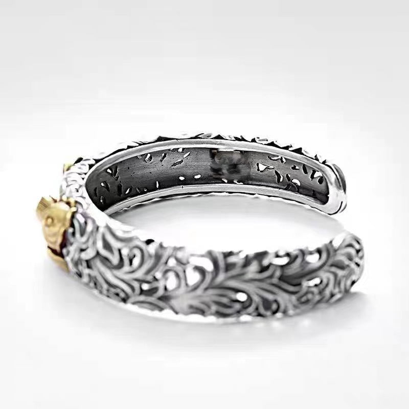 Chinese Style Two-color Electroplated Koi Tangcao Pattern Bracelet 16c2fd8f 542d 4d53 8ace 977212a6ad6c