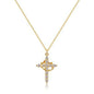 Cross Zircon Full Diamond Crown Circle Rotatable Women's Necklace 16c8256d 2e6a 4f67 a62a fd8b891c6fb3