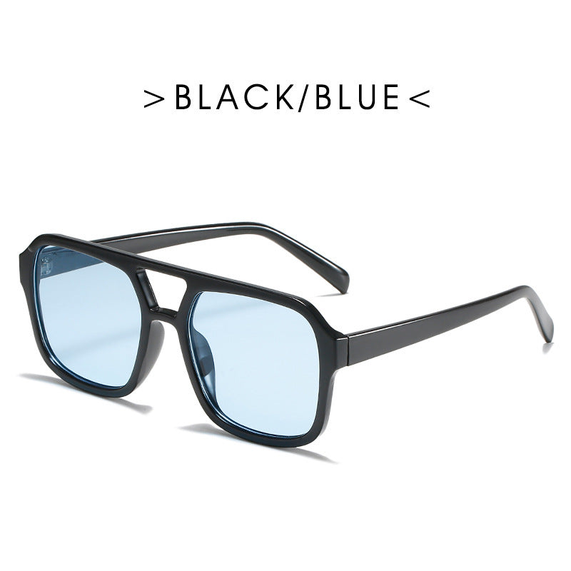 Square Double Beam Sunglasses Men And Women Retro Personality 16dad20d d535 4e5e b1e1 bd6ee73d4afc
