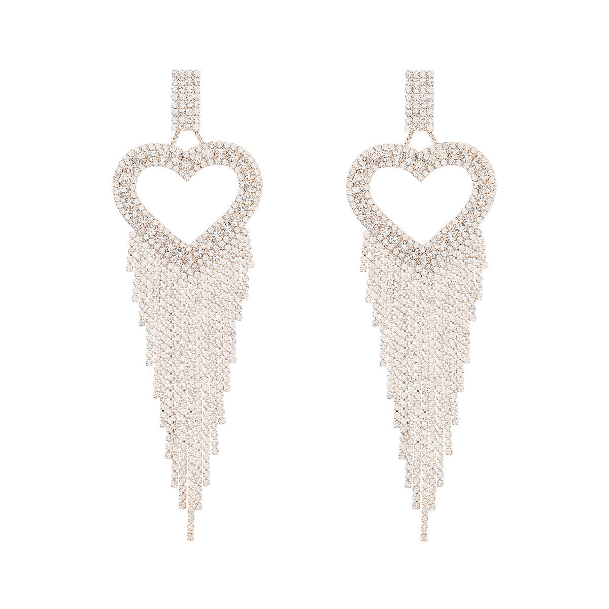 Alloy Diamond-encrusted Love Tassel Earrings Female 16e091c5 972f 4a22 a469 0988e7e51e7f