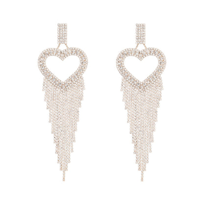 Alloy Diamond-encrusted Love Tassel Earrings Female 16e091c5 972f 4a22 a469 0988e7e51e7f