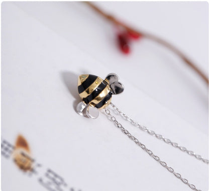 S925 sterling silver necklace wholesale Korean fashion cute bee clavicle chain female European and American foreign trade cro
