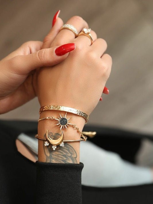 Moon sun full diamond bracelet 1707456175138