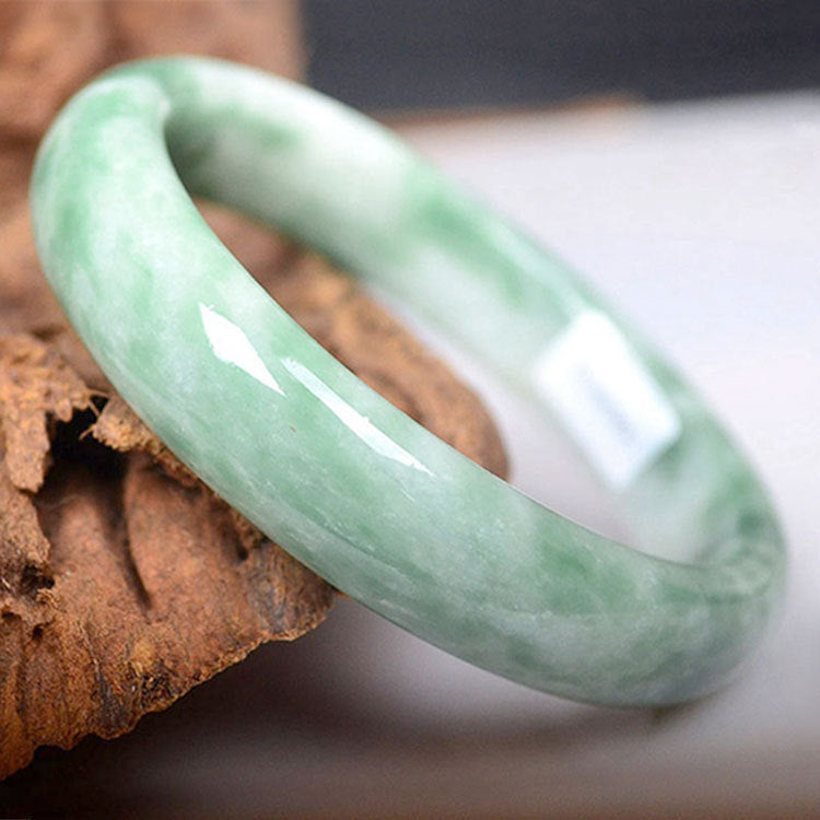 Floating green jade bracelet 1709254523768