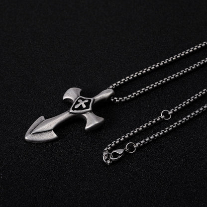 Men's Hip Hop Titanium Steel Dog Tag Stainless Steel Pendant Necklace 1710867559433244672