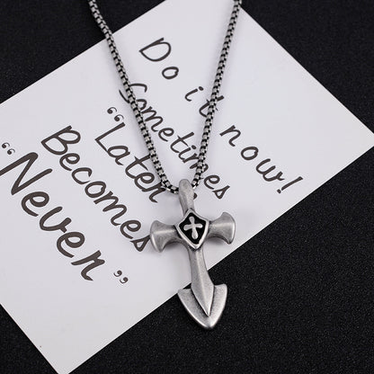 Men's Hip Hop Titanium Steel Dog Tag Stainless Steel Pendant Necklace 1710867561513619456