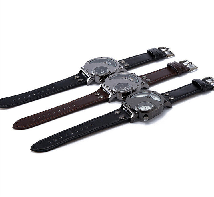 OULM dual time zone quartz watch 1714197274389