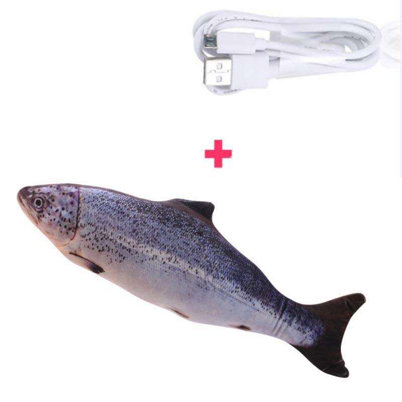 Electric Funny Cat Simulation Fish Beating Usb Jumping Cat Toy 1714267041413