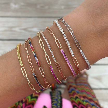 S925 Micro-inlaid Single Row Diamond Tennis Chain Simple Personality Women's All-match Bracelet 1714921565352759296