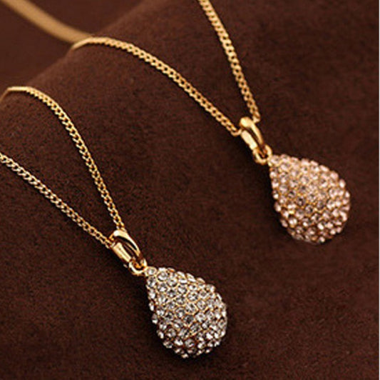 Fashion full diamond drop necklace 1715662676156