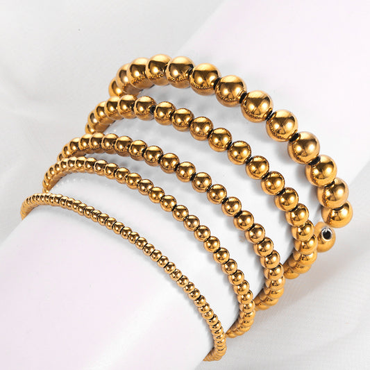 Women's Stainless Steel Bead Bracelet Jewelry 17179d83 b55f 49e5 aad7 b927d326d865