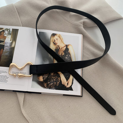 Thin Belt With Suit Coat Knot Decoration 1718111566307659776