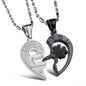 Titanium steel rhinestones key puzzles couple necklace 1718159287260