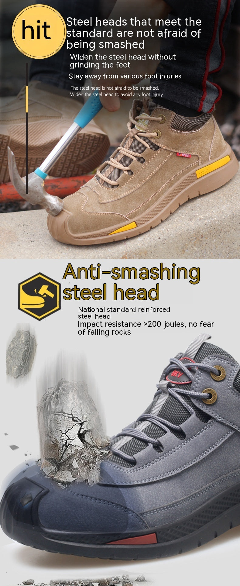 High-top Waterproof Welder Shoes Deodorant Steel Head Anti-smashing Shoes Wear-resistant 1718656080747302912