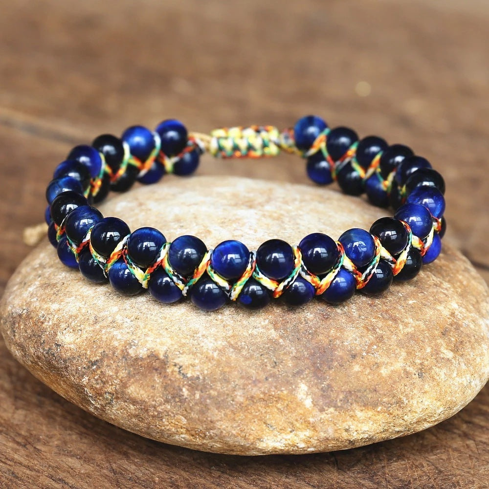 Hand-woven Adjustable Tiger-eye Bracelet 1718838994818699264