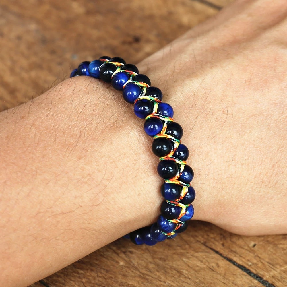 Hand-woven Adjustable Tiger-eye Bracelet 1718838995426873344