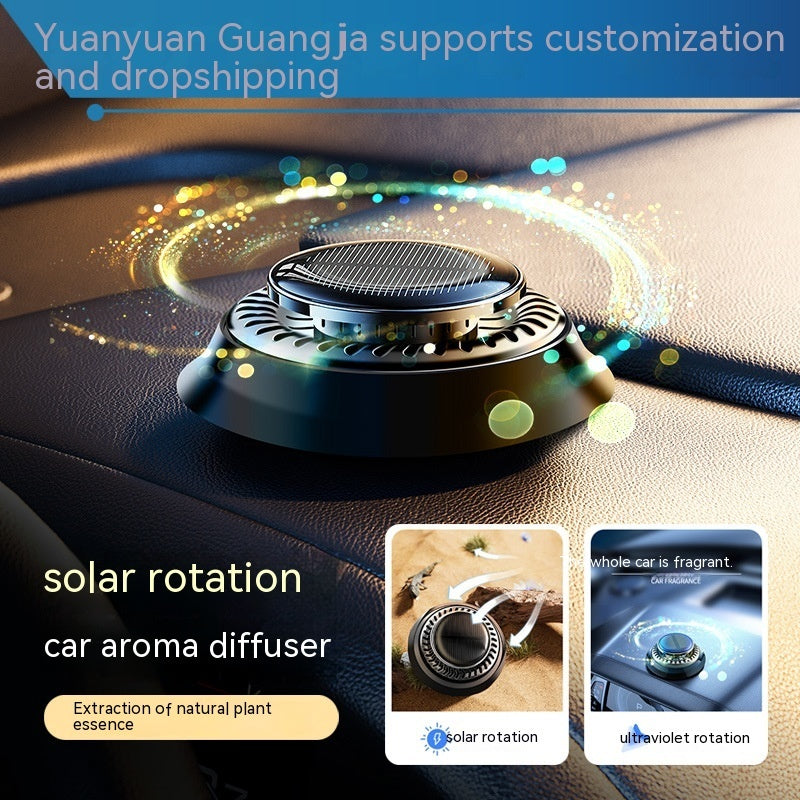 Portable Kinetic Car Air Freshener Solar Powered Double Ring Rotating Air Cleaner Perfume Fragrance Diffuser 1718910983868649