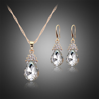 Womens Diamond Crystal Necklace  Earrings Crystal Necklace Earrings Set 1719306256822