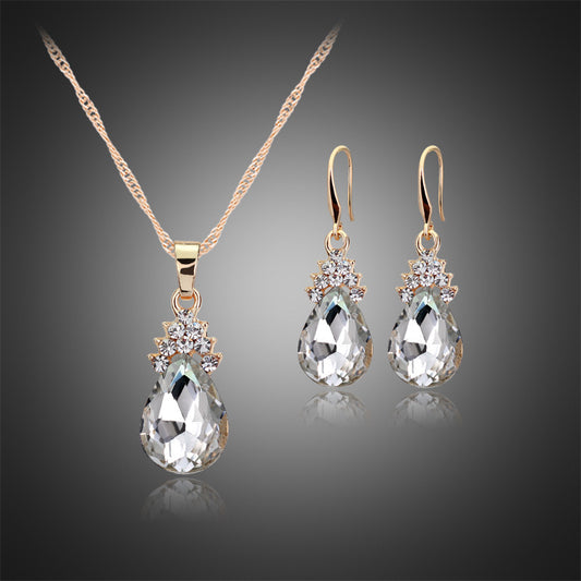 Womens Diamond Crystal Necklace  Earrings Crystal Necklace Earrings Set 1719306256822