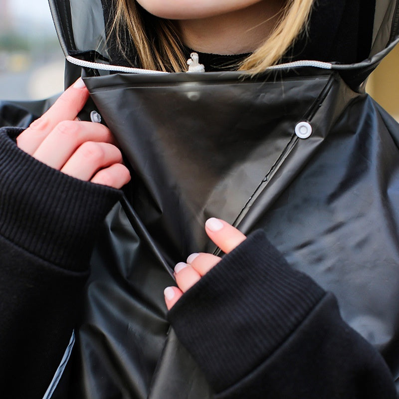 Fabric Double Brim Thickened Night Reflective Covered Bicycle Raincoat 1719594573073879040