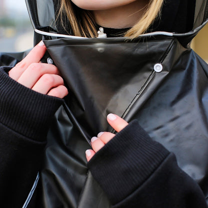 Fabric Double Brim Thickened Night Reflective Covered Bicycle Raincoat 1719594573073879040