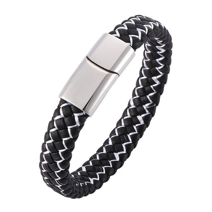 Bracelet foreign trade e-commerce trend tide section does not package explosion models men's bracelets microfiber leather bra