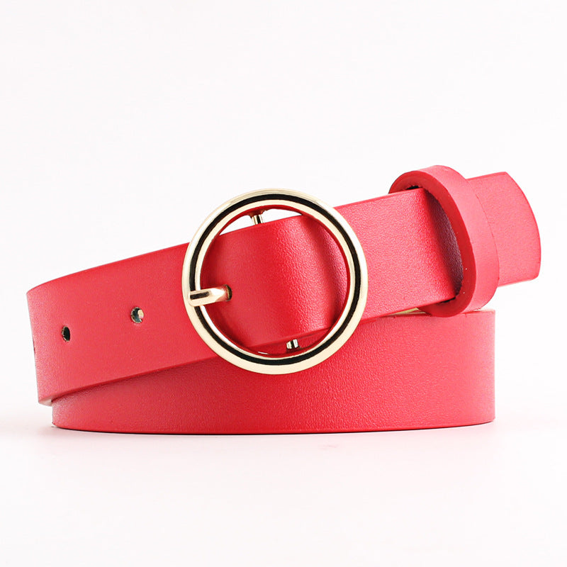 Women's jeans round buckle belt women 1724395766492