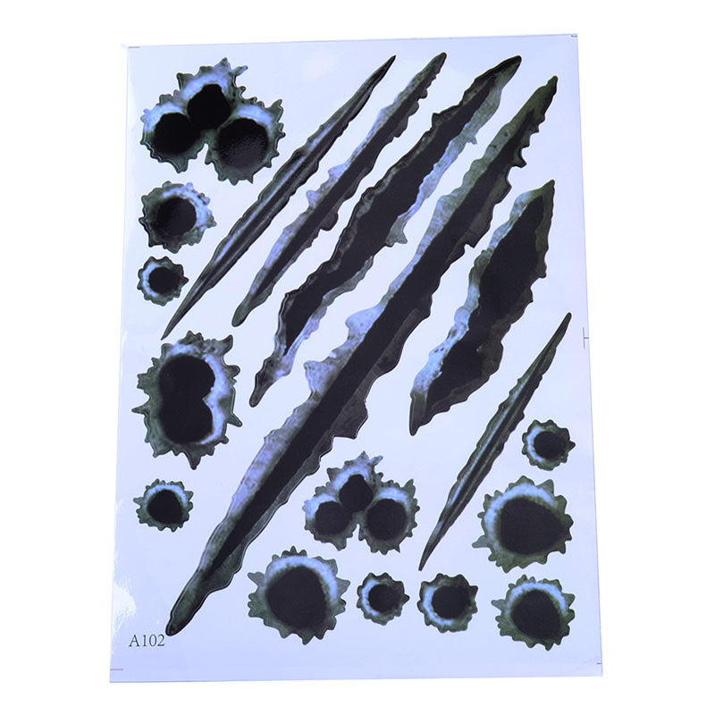 Car scratch simulation bullet hole crack sticker 1724758571351