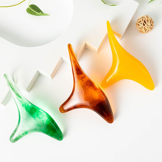 Resin Beeswax Triangle Sparrow Foot Massage Bird-shaped Acupoint Massager Triangle Manual Acupuncture Pen Amber Triple Fork 1