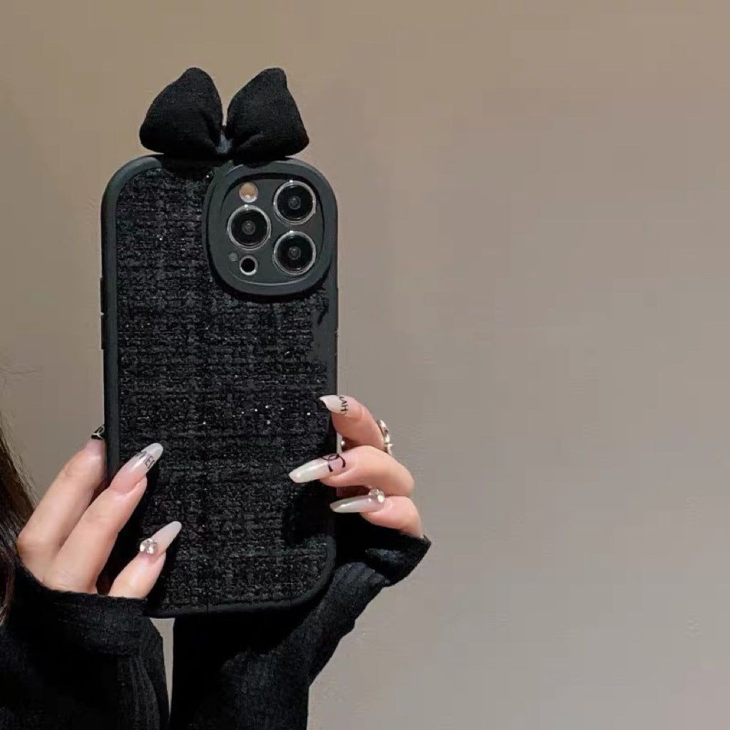 High-grade Black Classic Style Bow Phone Case - 图片 8
