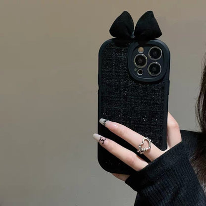 High-grade Black Classic Style Bow Phone Case - 图片 10